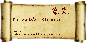 Maracskó Kisanna névjegykártya